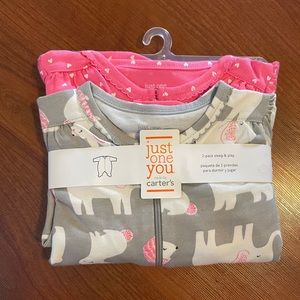NWT Just One You 2-pack sleep & play pajamas 6M